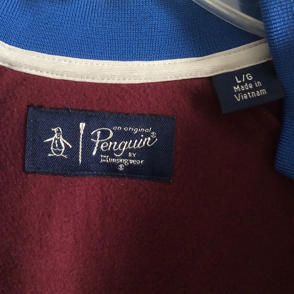 NWT Original Penguin maroon/blue full zip-up - Picture 2 of 6